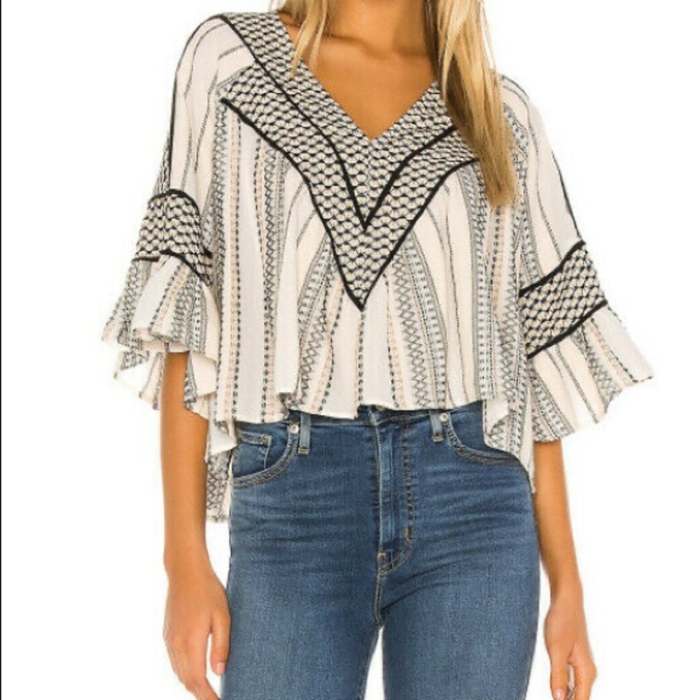 Free People Runnin On a Dream Embroidered Top